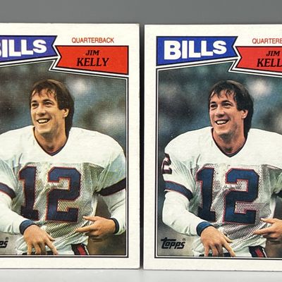 Sale Photo Thumbnail #140: (2) 1987 Topps Jim Kelly RCs #362