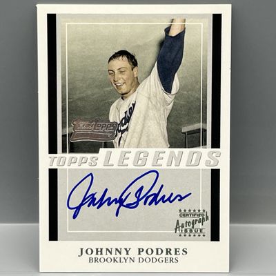 2003 Topps Johnny Podres Team Topps Legends On Card Auto