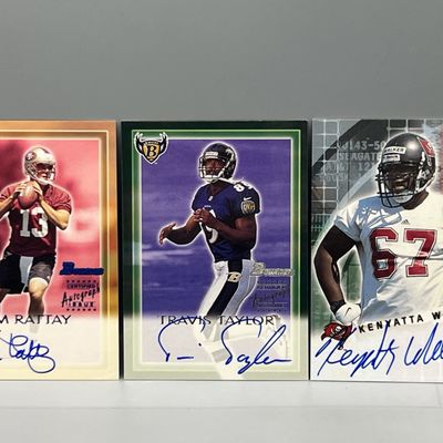 2000-01 Bowman Football Auto Rookie Cards Lot of 3