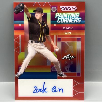 Sale Photo Thumbnail #161: 2022 Leaf Vivid Zack Qin Painting Corners Red Auto #/35