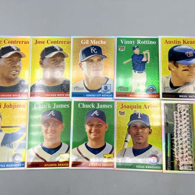 (10) 2007 Topps Heritage Chrome Baseball Refractor Parallel Cards - All Cards Are #/558