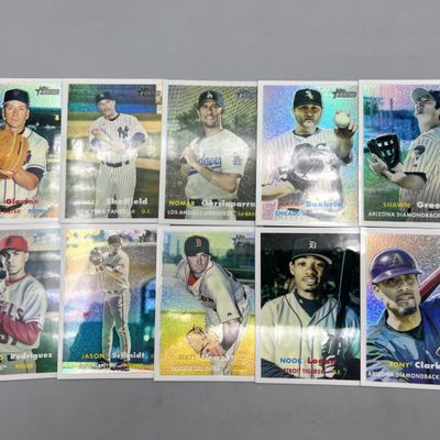 (10) 2006 Topps Heritage Chrome Baseball Refractor Parallel Cards - All Cards Are #/557