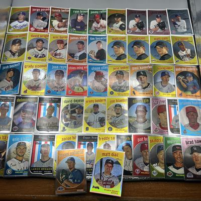 (50) 2008 Topps Heritage Chrome Baseball Cards - One is a Refractor - All Cards Are #/1959 Except Refractor - Refractor Is #/559