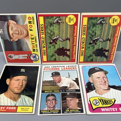 (Lot Of 6) Whitey Ford W/ 1960, 1961, 1965 Topps