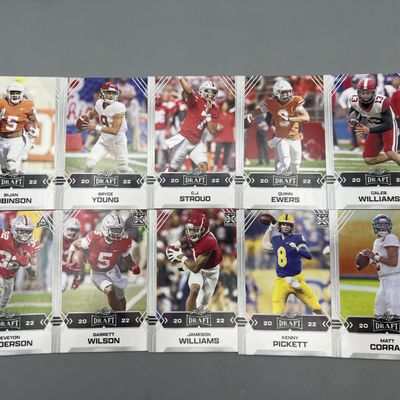 2022 Leaf Draft Football Complete 10 Card Rookie Set - CJ Stroud, Bryce Young, Caleb Williams