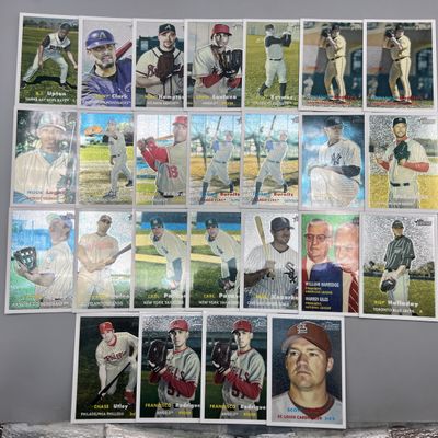 (25) 2006 Topps Heritage Chrome Baseball Cards - All Cards Are #/1957 - Scott Rolen, Roy Halladay