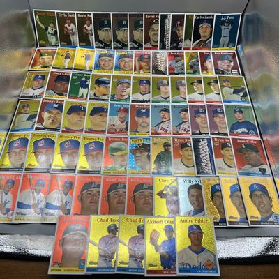 (70+) 2007 Topps Heritage Chrome Baseball Cards - All Cards Are #/1958 - Mike Piazza, Roy Halladay, David Wright