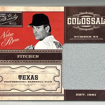 Sale Photo Thumbnail #180: 2011 Panini Prime Cuts Nolan Ryan Game Used Colossal Relic #/49