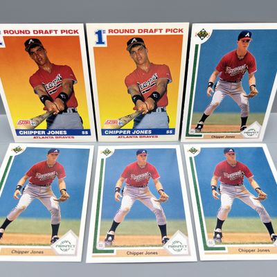 Sale Photo Thumbnail #151: 1991 Score & Upper Deck Chipper Jones RC Lot of (6)