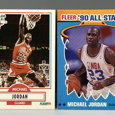1990 Fleer Michael Jordan #26 & All Star Insert #5