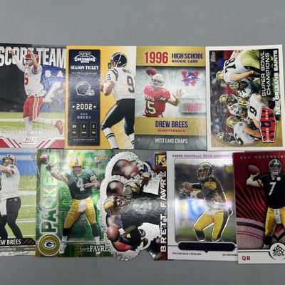 (9) Assorted Football Star Player Cards
