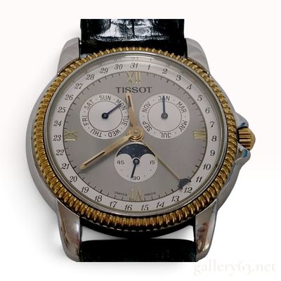 Sale Photo Thumbnail #121: Tissot Casablanca Triple Calendar Moonphase Stainless Steel and Gold-Tone Wristwatch