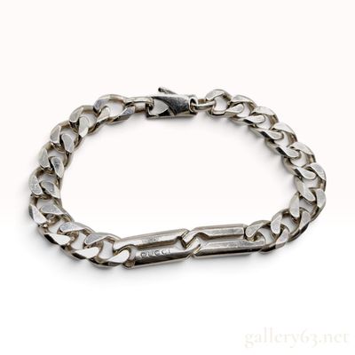 Sale Photo Thumbnail #117: Gucci Infinity Knot Sterling Silver Curb Link Bracelet Size 18