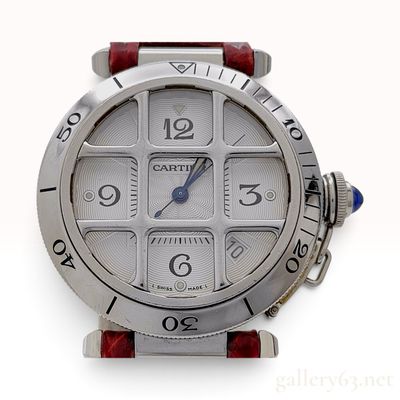 Sale Photo Thumbnail #230: Cartier Pasha de Cartier 38mm Box&Papers Grille Stainless Steel Wristwatch