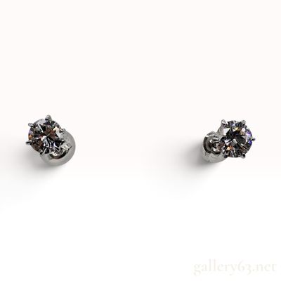 Sale Photo Thumbnail #188: Pt900 Platinum and 0.936ctw Natural Diamond Stud Earrings with CGL Reports