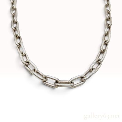 Sale Photo Thumbnail #256: Gucci Sterling Silver Elongated Link Chain Necklace