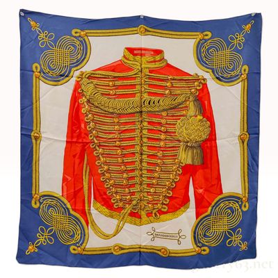 Vintage Hermes Brandebourgs Silk Carre 90