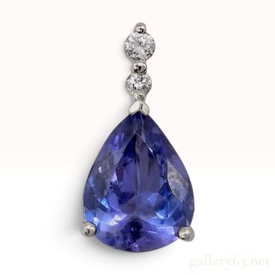 Sale Photo Thumbnail #248: Platinum 2.00ct Tanzanite and 0.05ctw Natural Diamond Pendant