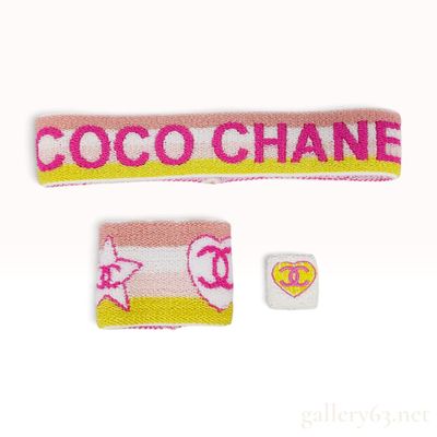 Sale Photo Thumbnail #163: Campy Vintage Chanel Sport Line Multicolor Terry Cloth Sweatband Set with Box