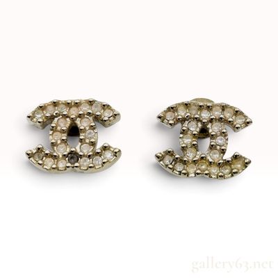 Sale Photo Thumbnail #244: c. 2010 Chanel Crystal CC Stud Earrings, Gold-Tone