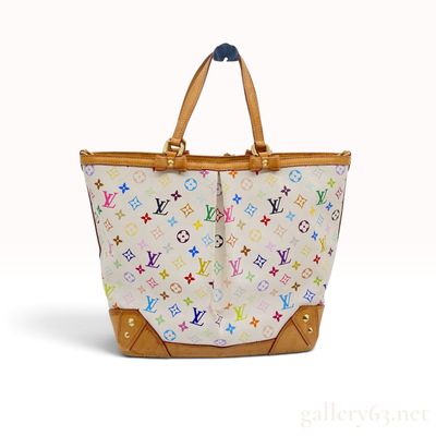 Sale Photo Thumbnail #242: Louis Vuitton Monogram Multicolore Sharleen MM White Coated Canvas Tote Bag