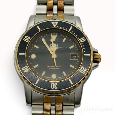 Vintage TAG Heuer Professional 925.213G Stainless Steel and Gold Plated Wristwatch