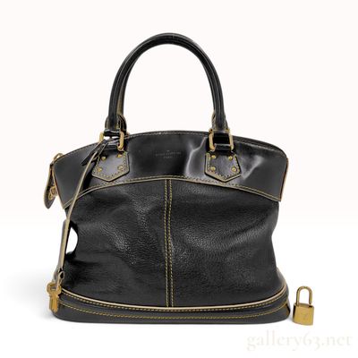 Louis Vuitton L'Epanoui PM Black Suhali Leather Tote Bag with Padlock