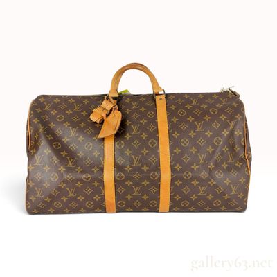 Sale Photo Thumbnail #283: Vintage Louis Vuitton Monogram Keepall 55 Brown Canvas Travel Bag