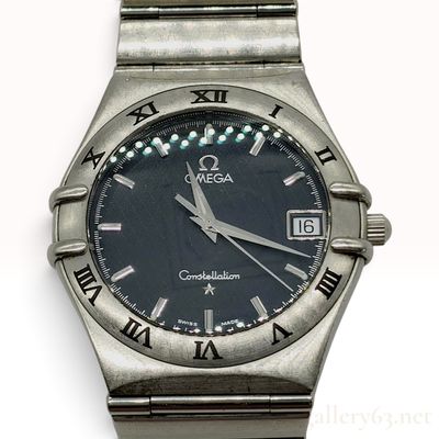 Sale Photo Thumbnail #218: Vintage Omega Constellation Quartz Dark Blue Dial Stainless Steel Wristwatch 34.5 mm