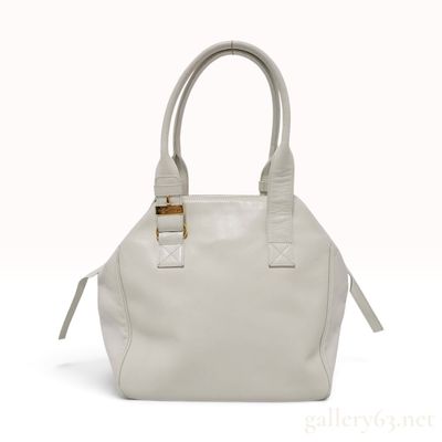 Sale Photo Thumbnail #295: A Vintage Yves Saint Laurent White Leather Tote Bag