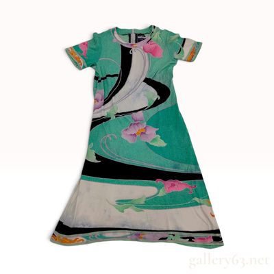Sale Photo Thumbnail #180: Vintage Leonard Fashion Floral Print Cotton Jersey A-Line Dress Size M