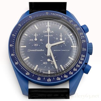 Sale Photo Thumbnail #269: Swatch x Omega Mission to Neptune Blue Bioceramic MoonSwatch Wristwatch