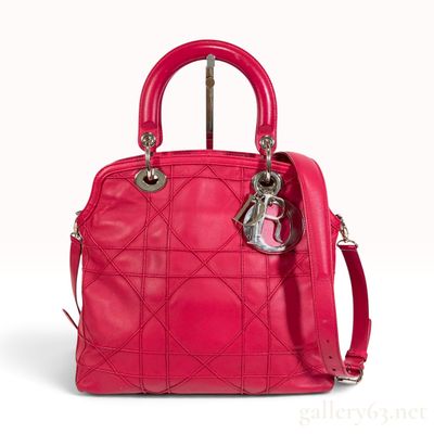 Christian Dior Granville Fuchsia Quilted Leather Tote Bag