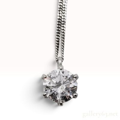 Sale Photo Thumbnail #274: Pt900 and Pt850 Platinum 0.655ct Natural Diamond Solitaire Pendant Necklace
