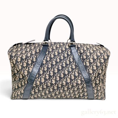 Sale Photo Thumbnail #257: Vintage Christian Dior Trotter Navy and Beige Canvas Boston Bag