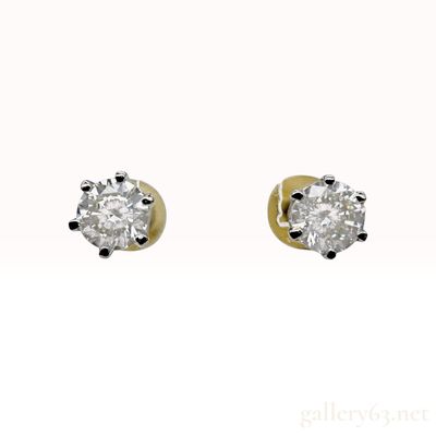 Sale Photo Thumbnail #171: .41ct H-VS1 .39ct H-VVS1 Natural Diamond and Platinum Stud Earrings with CGL Reports