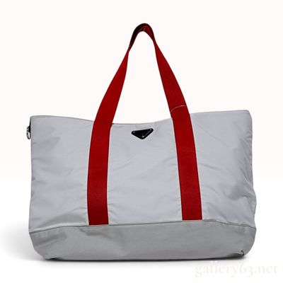 Sale Photo Thumbnail #289: Prada Gray and Red Nylon Large Tote Bag