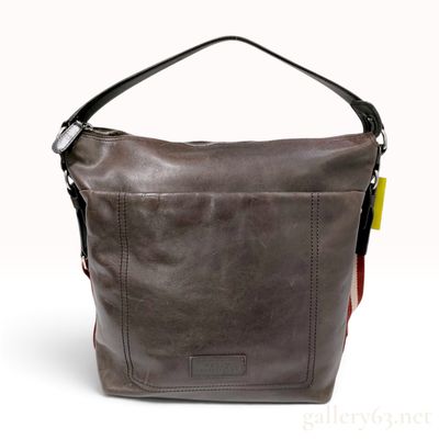 Bally Dark Brown Leather 2-Way Shoulder Bag with Retail Tag