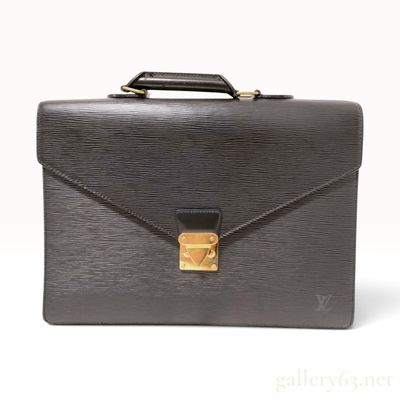 Sale Photo Thumbnail #227: Vintage Louis Vuitton Noir Epi Leather Serviette Ambassadeur Briefcase