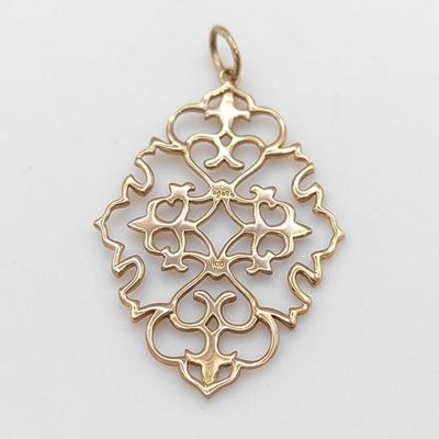 Agete Jasmine 10K Yellow Gold Filigree Pendant Charm