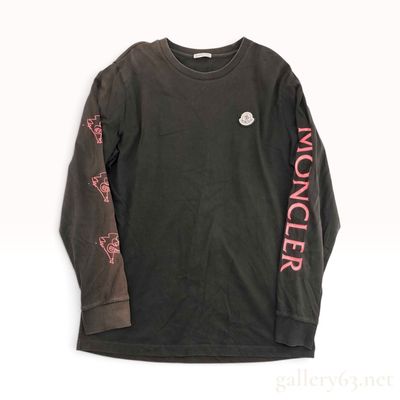 Sale Photo Thumbnail #253: Moncler Duck Graphic Faded Black Cotton Long Sleeve T-Shirt Size L