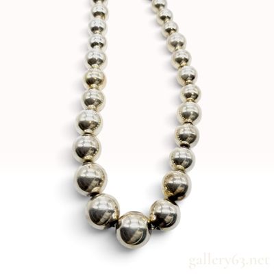 Sale Photo Thumbnail #160: Vintage Tiffany & Co. HardWear Graduated Sterling Silver Bead Necklace