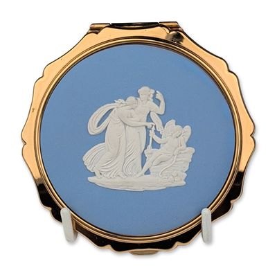Stratton Queen Convertible Compact with Josiah Wedgwood & Sons Cameo Jasperware
