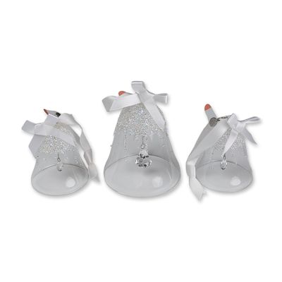 3pc Swarovski Crystal 2017 Christmas Bell Ornament Set