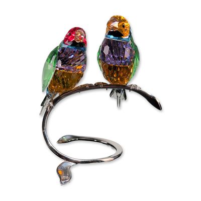 Swarovski Crystal Gouldian Finches Figurine