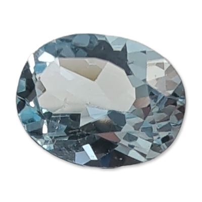 Oval Faceted Light Blue Sapphire Gemstone