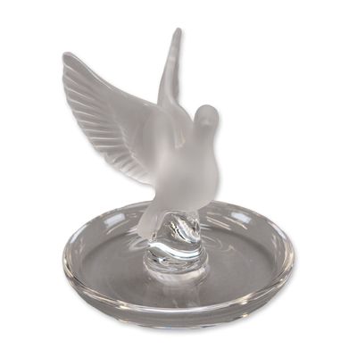 Lalique Frosted Crystal Thalie Bird Ring Holder