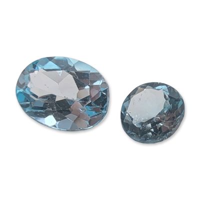 Pair of Pale Blue Faceted Topaz Gemstones