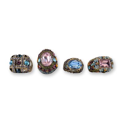 4pc Heidi Daus Crystal Statement Rings