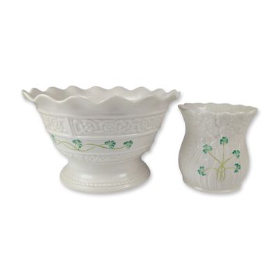 Two Belleek Irish Parian Porcelain Tablewares